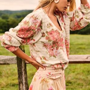 NWT Free People Bed of Roses Pullover Sweater M